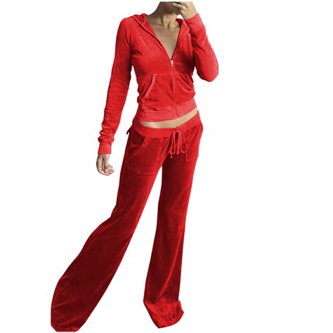 Lovskoo 2 Piece Outfits Velour Tracksuit For Women Zip Up Hoodie Velvet Crop Jacket And Bell