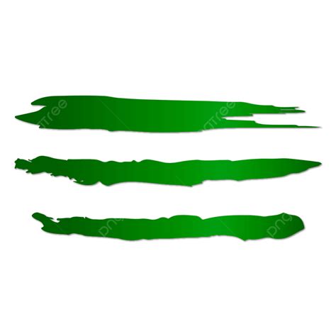 Green Banner Brush Stroke Effect Element Set Green Banner Brush Png