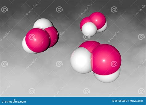 Space Filling Molecular Models Of Hydrogen Peroxide A Chemical