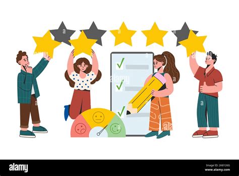 Customer Feedback Flat Vector Illustration Online Survey With