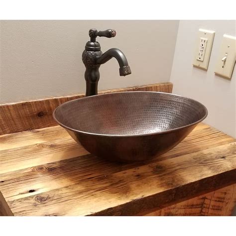 17 Handcrafted Oval Copper Vessel Bathroom Sink On Sale Bed Bath And Beyond 35802923