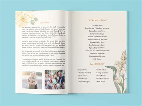 Funeral Brochure Template Prntbl Concejomunicipaldechinu Gov Co