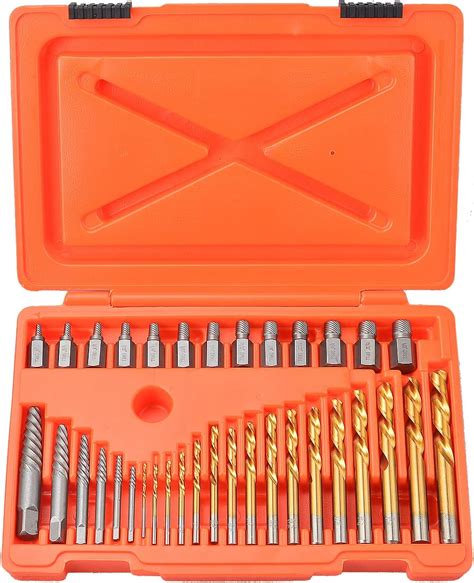 LainKeen 35 Piece Screw Extractor And Drill Bit Set Bolt Extractors