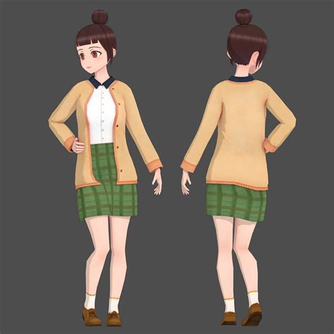 Clothes Switchable Anime Girl 3D Model - TurboSquid 1848245