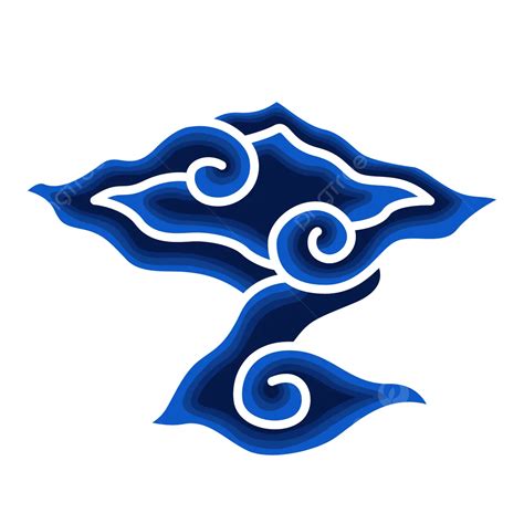 mega mendung blue batik motif vector batik motive mega cloudy png