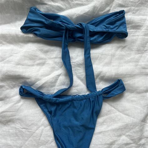 GLASSONS BLUE BIKINI SIZE 10 New Style Worn Once Depop