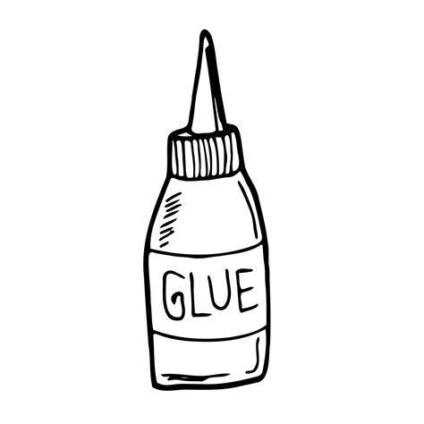 Doodle Glue Icon Vector Sketch Of Bottle Of Glue Stationery And