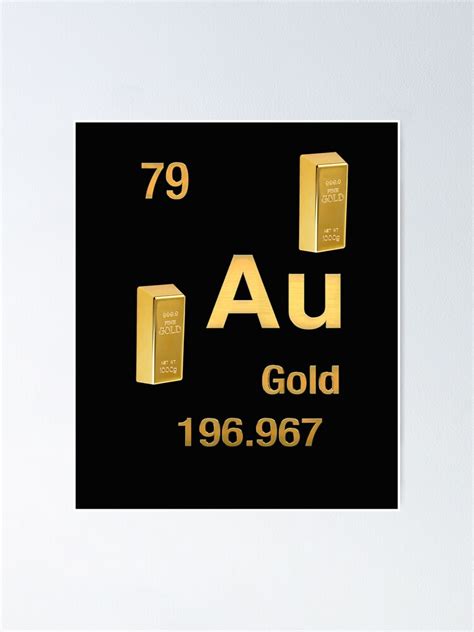 Gold Periodic Table Of Elements Gold Au Poster For Sale By