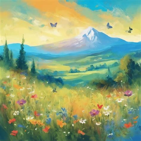 happy warm summer unique hand painted    kind original painting