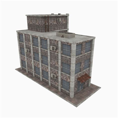 Edificio De Apartamentos Modelo 3D 9 3ds Blend Dae Fbx Max