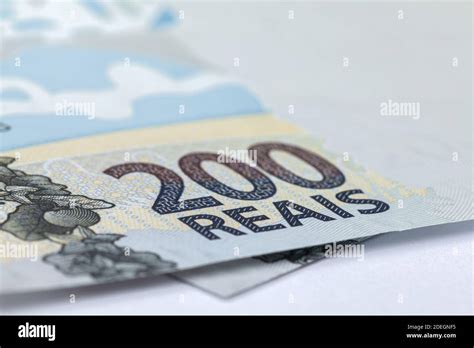 Newly Launched Reais Brazilian Note Money Bill Close Up Details