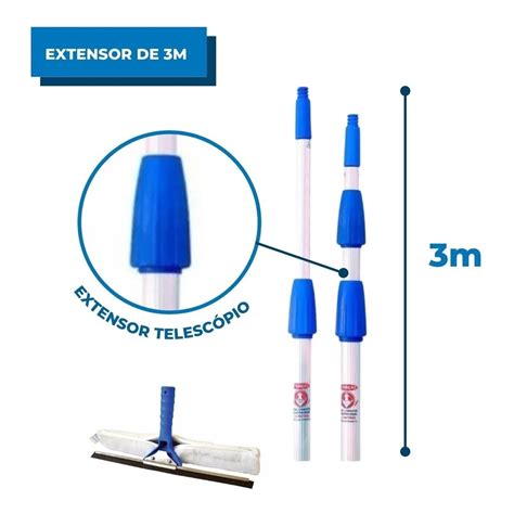 Rodo Para Limpar Vidros Cabo Extensor 3 Metros Bralimpia Shopee