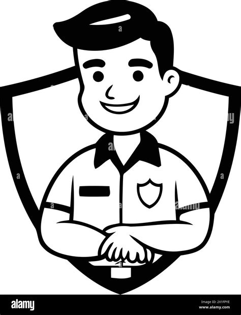 Policeman Icon In Flat Style Policeman Vector Illustration On White