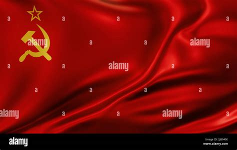 USSR Soviet Union National Flag Full Screen Background Silk Farbric