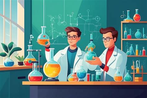 Creare Un Immagine Di Un Laboratorio Di Chimica Con Studenti Che