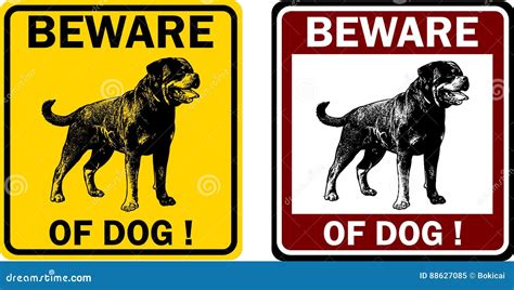 Beware of dog sign stock vector. Illustration of animal - 88627085