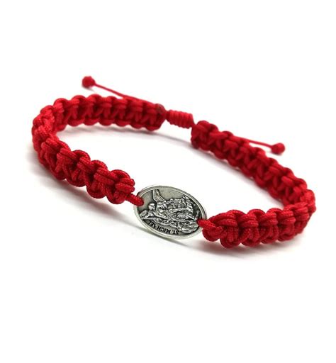 Woven Catholic Bracelet Catholic Mens Bracelet St Michael Etsy