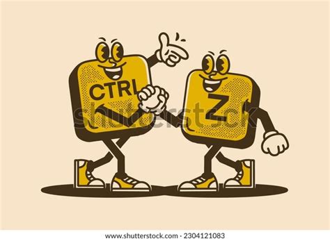 vintage mascot character design control  stock vector royalty