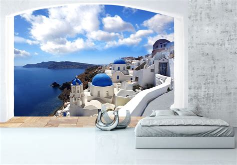 Fototapeta Do Salonu Panorama Santorini Okno Kup Teraz Sklep Nice Wall