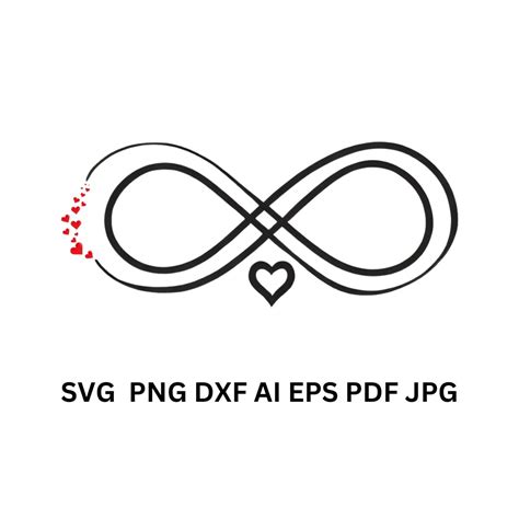 Infinity Heart Svg Vector For Cricut Infinity Love Png Red Heart Dxf Highquality Instant