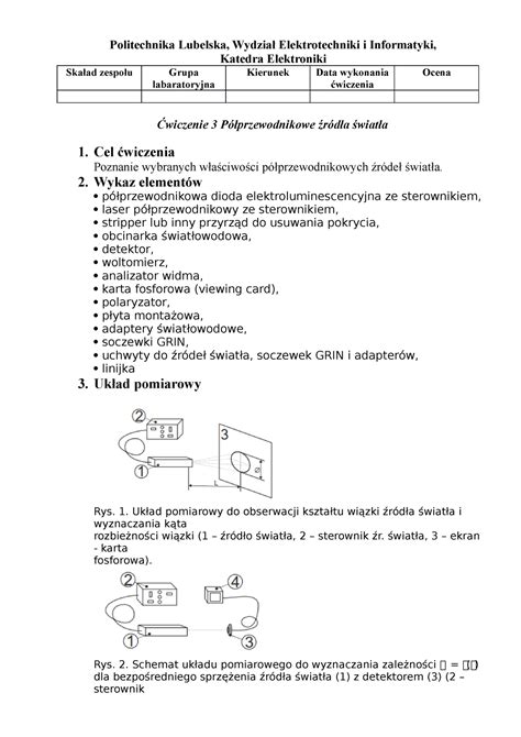 Sprawozdanie Cw Politechnika Lubelska Wydzia Elektrotechniki I