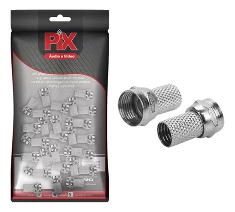 Kit 100 Conector F Rg 6 Rosca P Cabo Coaxial Qualidade MercadoLivre