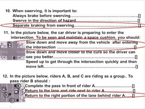 Dmv Motorcycle Written Test Cheat Sheet Pdf Stickyvil