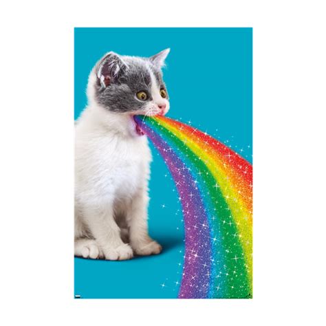 Trends Avanti - Cat Pukes Rainbow Poster