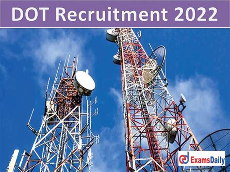 Dot Recruitment 2022 Notification Out Min Qualification Needed