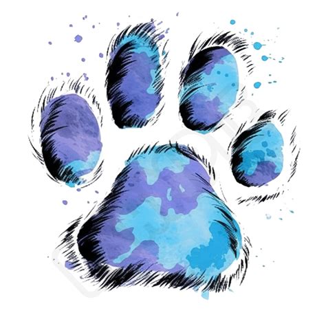 12 Watercolor Paw Print Digital Download , Bundle of 12, Tumbler Paw ...