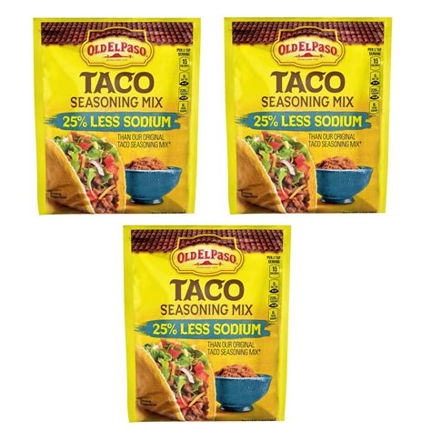 Old El Paso Taco Seasoning Less Sodium Oz Pack Of Walmart