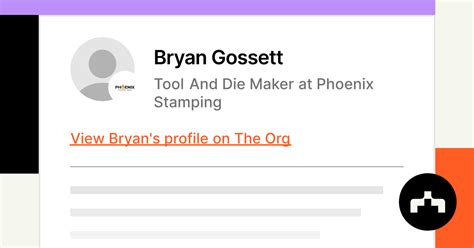 Bryan Gossett Tool And Die Maker At Phoenix Stamping The Org