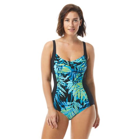 Gabar Twist Bra One Piece Swimsuit Poolside Palm