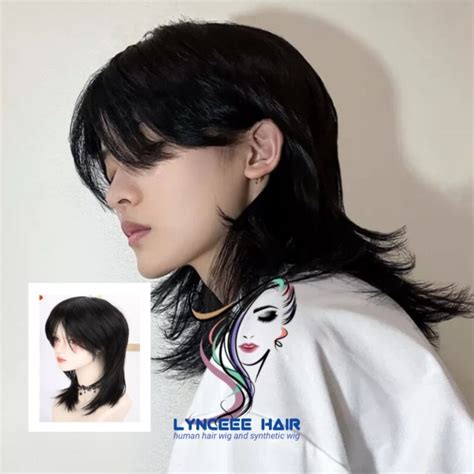 Jual Full Wig Pria Korea Mullet Panjang Rambut Palsu Cowok Gondrong