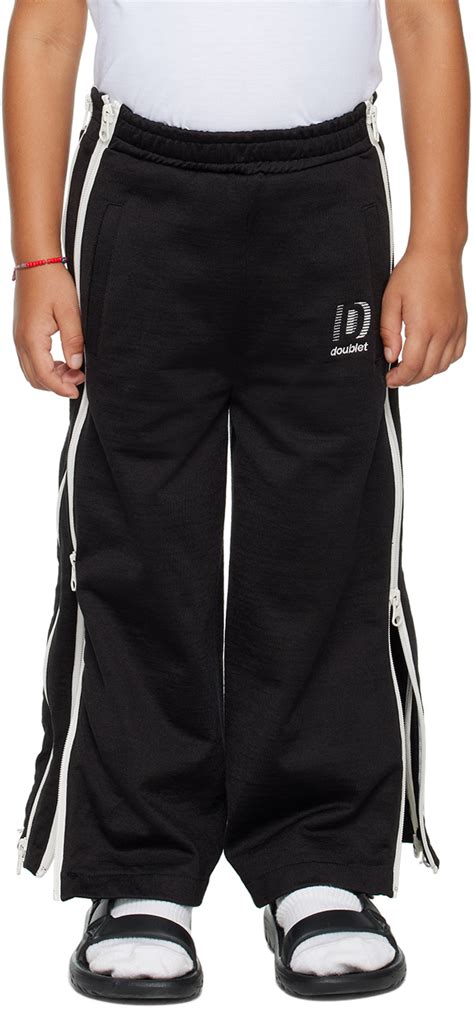 Kids Black Zip-Up Track Lounge Pants by Doublet | SSENSE