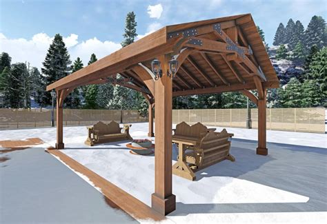 The Esther Scissor Truss Pavilion Options 20 L X 20 W Image Shown