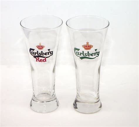 Pair Of Carlsberg Pilsner Pint Beer Glasses Carlsberg And Carlsberg