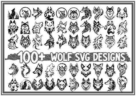 Wolf Svg Bundle Wolves Svg Howling Wolf Head Designs Wolf Etsy Canada