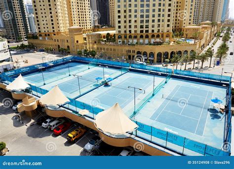 The Tennis Courts Near A Walk At JBR Editorial Stock Photo - Image of ...