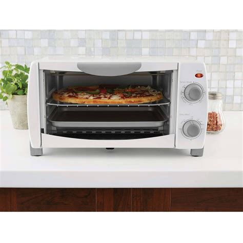 1000w 4 Slice Toaster Oven Full White Color Bake Broil Toast 2 Quartz