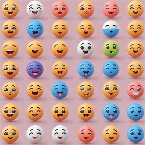 Conjunto De Varios Dibujos Animados Bonitos Emoji De Cara Amarilla