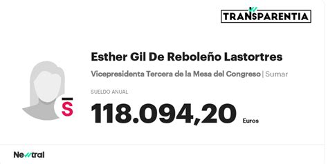 Conoce El Salario P Blico De Esther Gil De Rebole O Lastortres