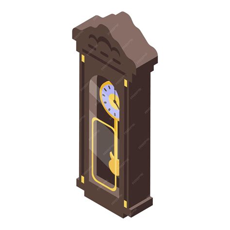 Premium Vector Vintage Pendulum Clock Icon Isometric Of Vintage