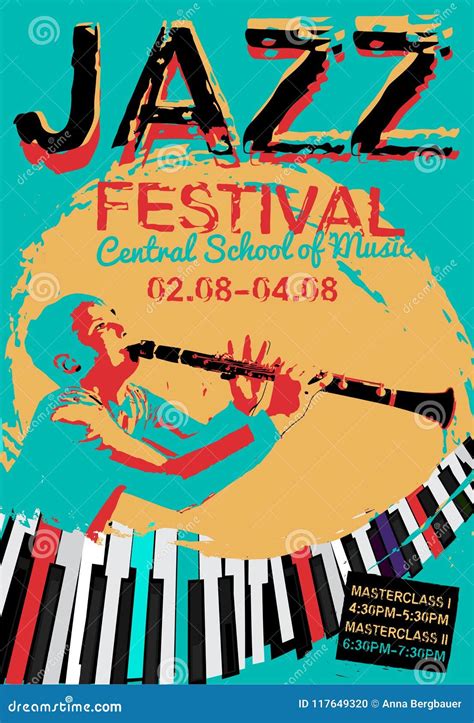 Jazz Poster Image Stock Vector Illustration Of Musical 117649320