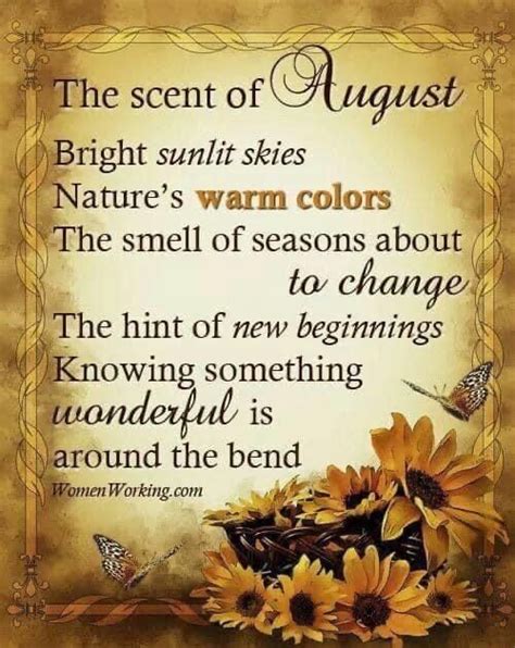 August The Scent Of August August Month Quotes Welcome August