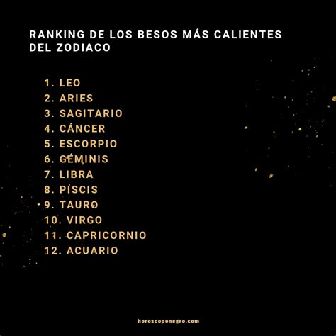 Ranking De Los Besos M S Calientes Del Zodiaco Horoscoponegro