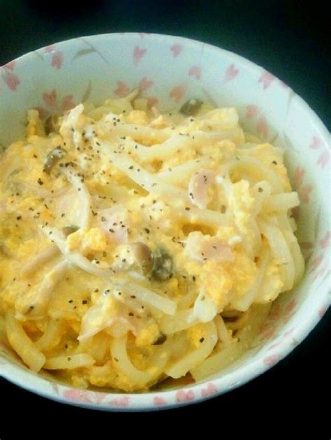 超簡単レンジで冷凍うどんカルボナーラ By コタ作 【クックパッド】 簡単おいしいみんなのレシピが355万品