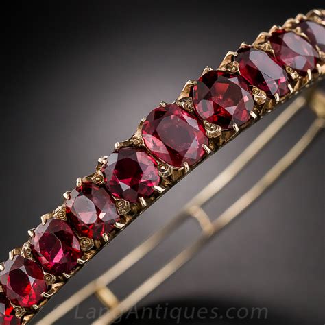 Victorian Red Spinel Bangle Bracelet