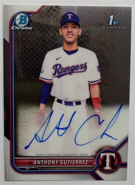 Yahoo オークション Anthony Gutierrez 2022 Bowman Chrome Auto 直