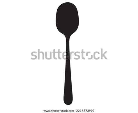 Black Silhouette Tablespoon Made Stainless Steel Stock Vector Royalty